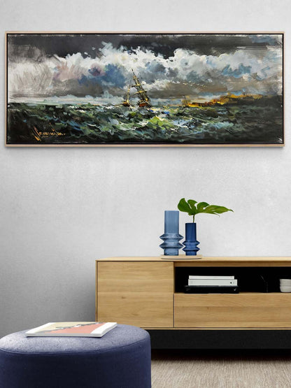 Denizin Asi Dalgaları Yağlı Boya Tablosu