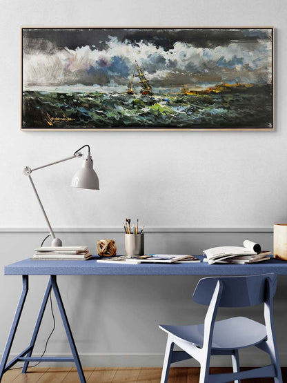 Denizin Asi Dalgaları Yağlı Boya Tablosu