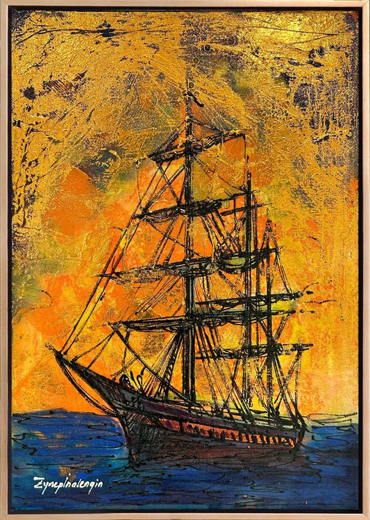 Denizde Gökkuşağı Renkleri ve Gemi Yağlı Boya Tablosu