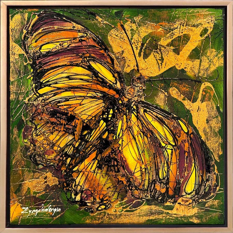 Renkli Kanatların Melodisi Yağlı Boya Tablosu