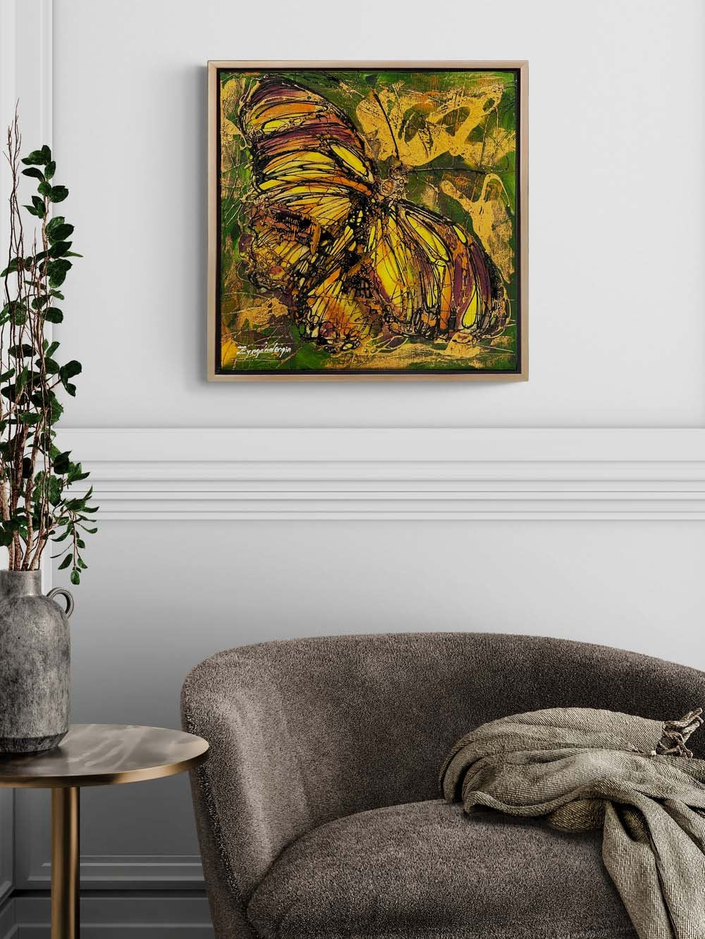 Renkli Kanatların Melodisi Yağlı Boya Tablosu