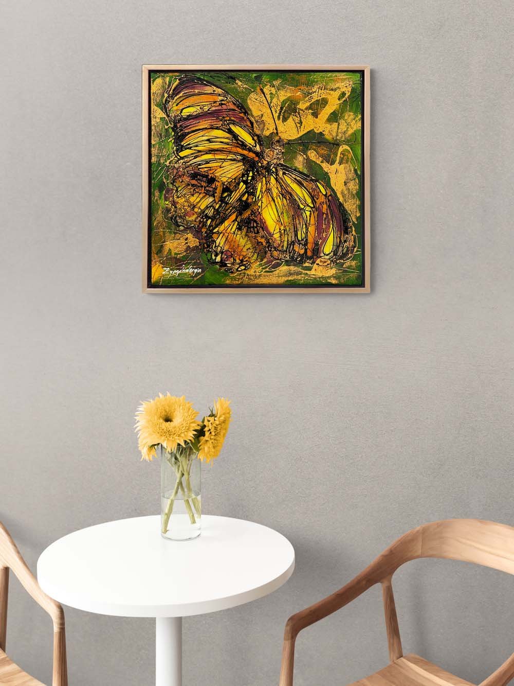 Renkli Kanatların Melodisi Yağlı Boya Tablosu