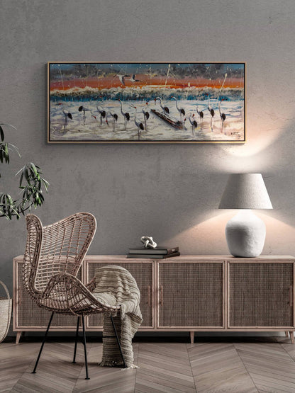 Turna Kuşları Yağlı Boya Tablosu