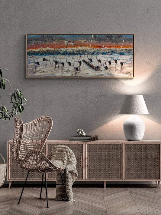 Turna Kuşları Yağlı Boya Tablosu