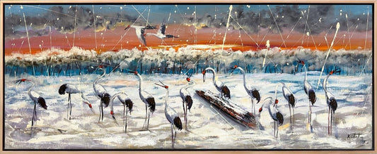 Turna Kuşları Yağlı Boya Tablosu