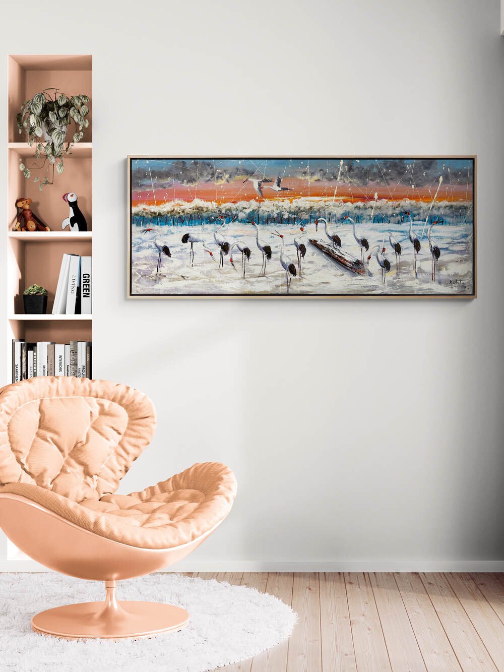 Turna Kuşları Yağlı Boya Tablosu