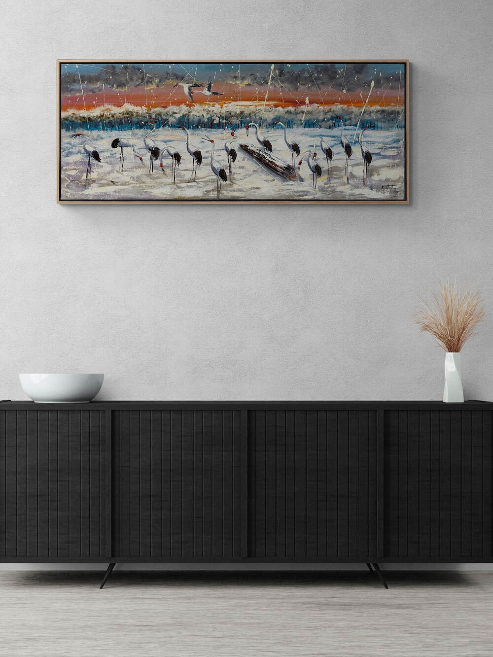 Turna Kuşları Yağlı Boya Tablosu