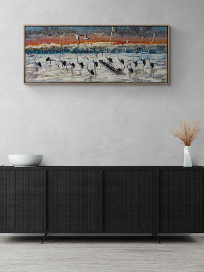 Turna Kuşları Yağlı Boya Tablosu