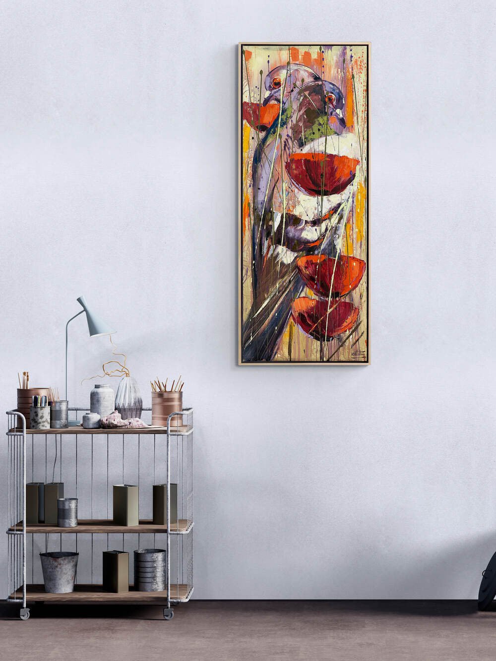 Renklerle Bezenmiş Kanatlar Yağlı Boya Tablosu