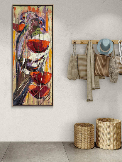 Renklerle Bezenmiş Kanatlar Yağlı Boya Tablosu