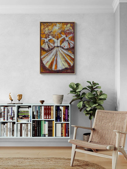 Semazenlerin İlahi Döngüsü Yağlı Boya Tablosu