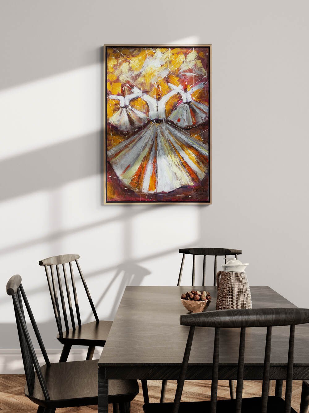 Semazenlerin İlahi Döngüsü Yağlı Boya Tablosu