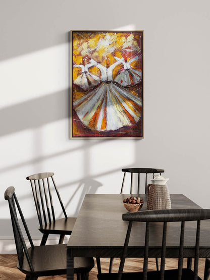 Semazenlerin İlahi Döngüsü Yağlı Boya Tablosu