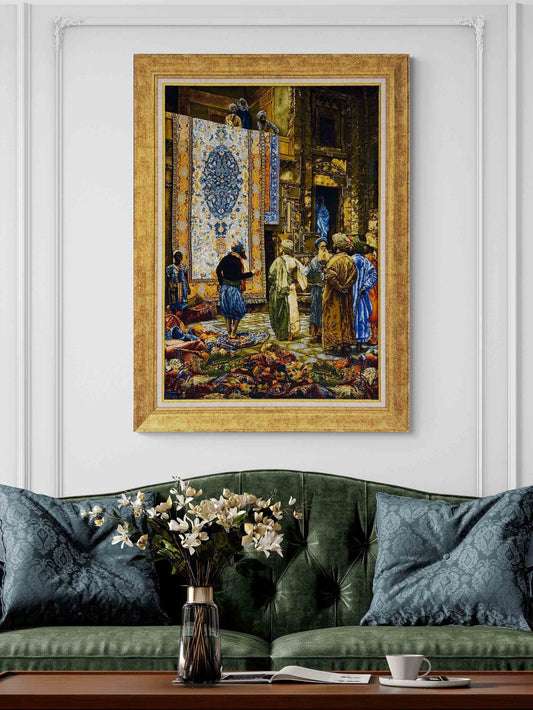 Halı Tüccarı El Dokuma Tablosu