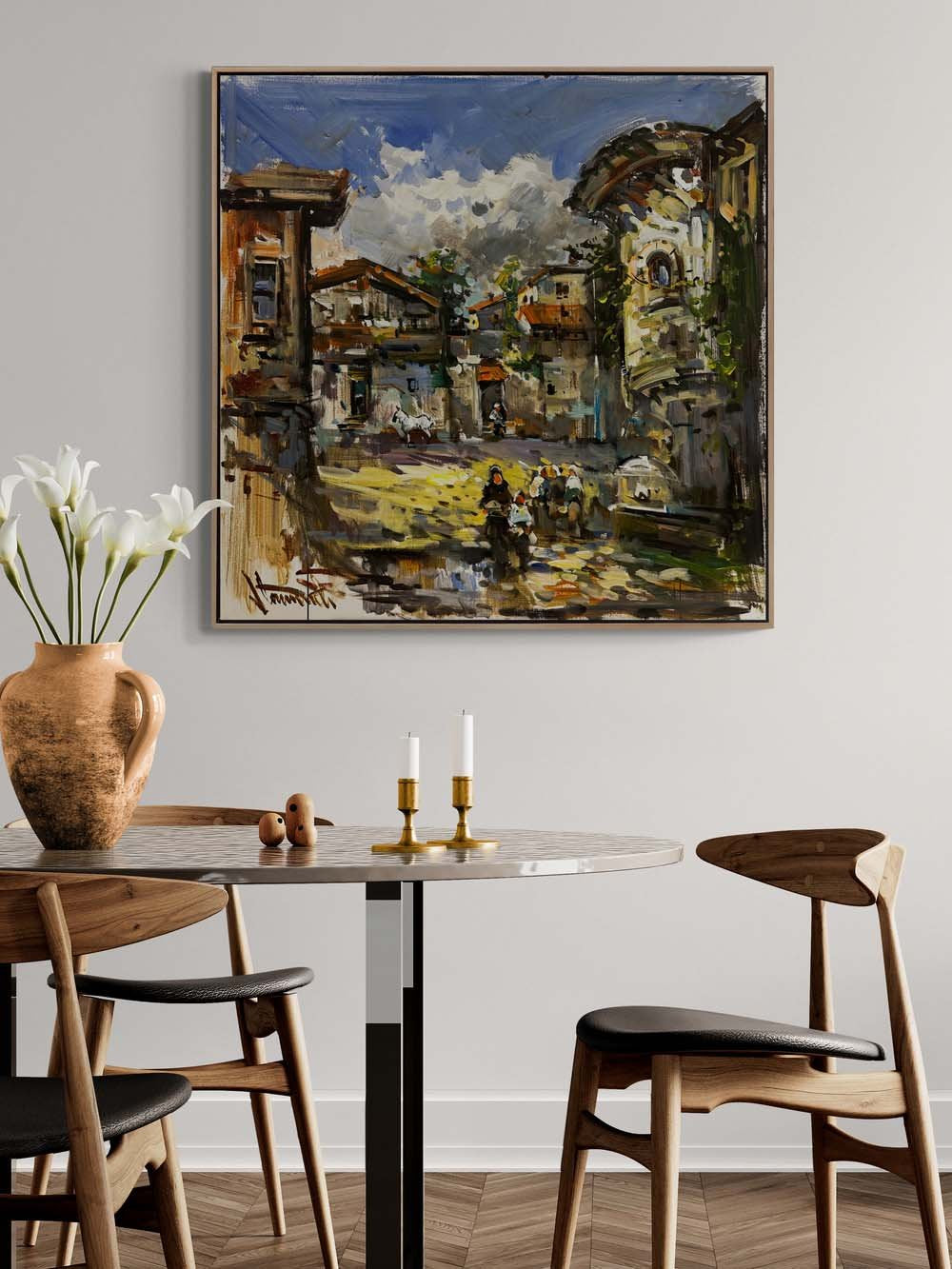 Köy Yollarında Adımlar Yağlı Boya Tablosu