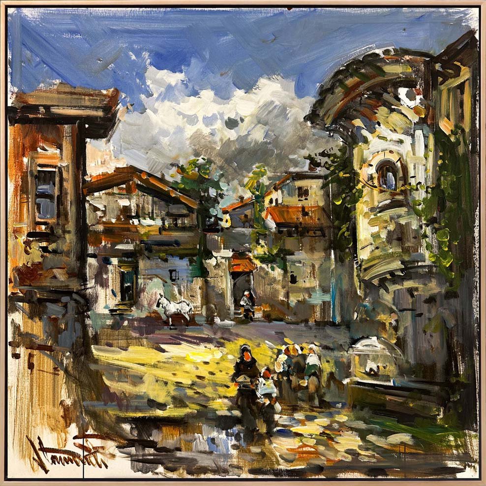 Köy Yollarında Adımlar Yağlı Boya Tablosu