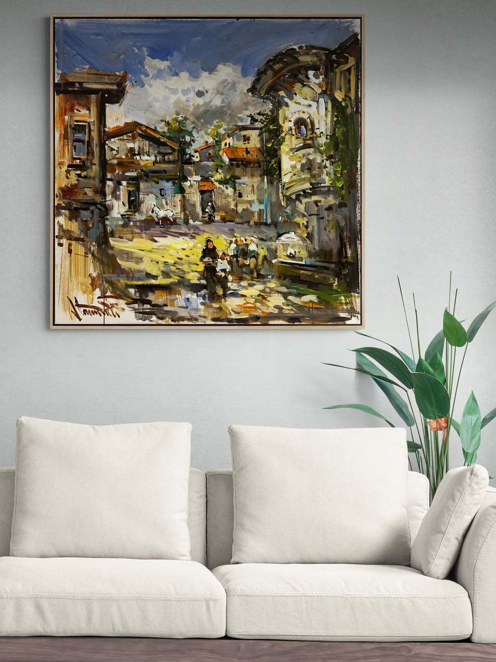 Köy Yollarında Adımlar Yağlı Boya Tablosu