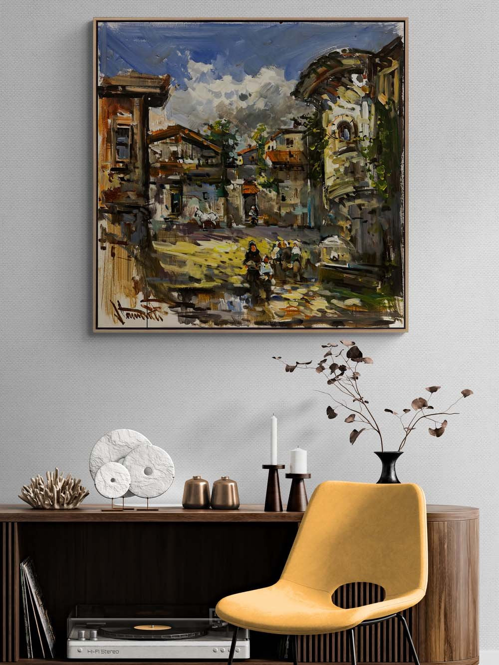 Köy Yollarında Adımlar Yağlı Boya Tablosu