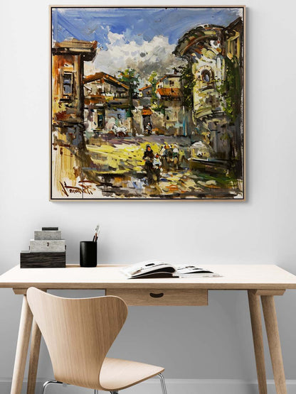 Köy Yollarında Adımlar Yağlı Boya Tablosu