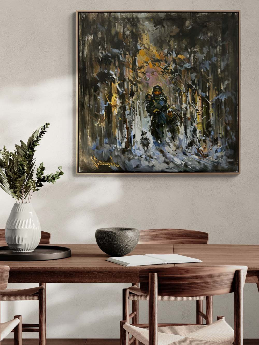 Kış Masalı Yağlı Boya Tablosu