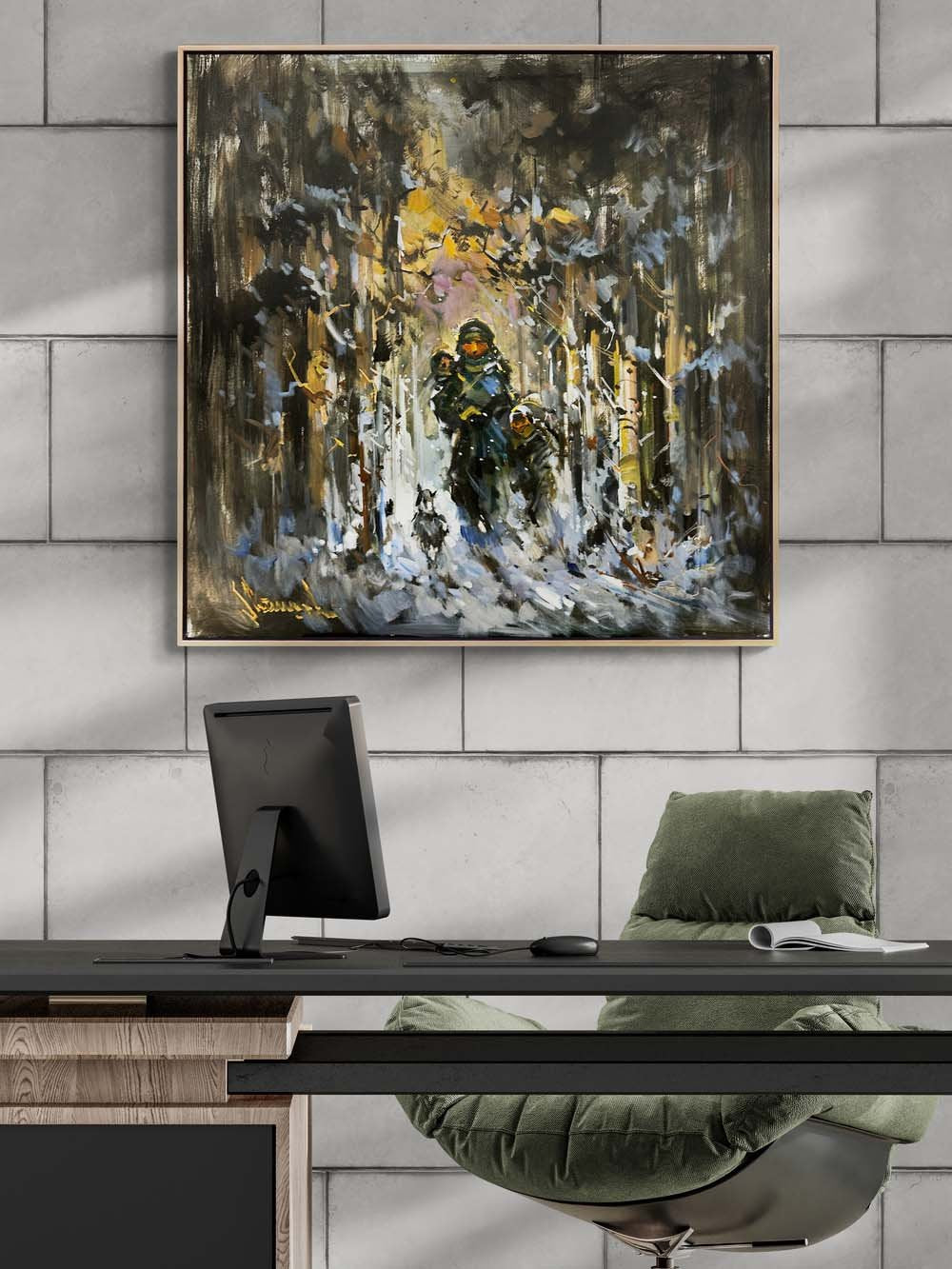 Kış Masalı Yağlı Boya Tablosu