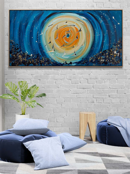 Kanatların Renkli Fırtınası Yağlı Boya Tablosu