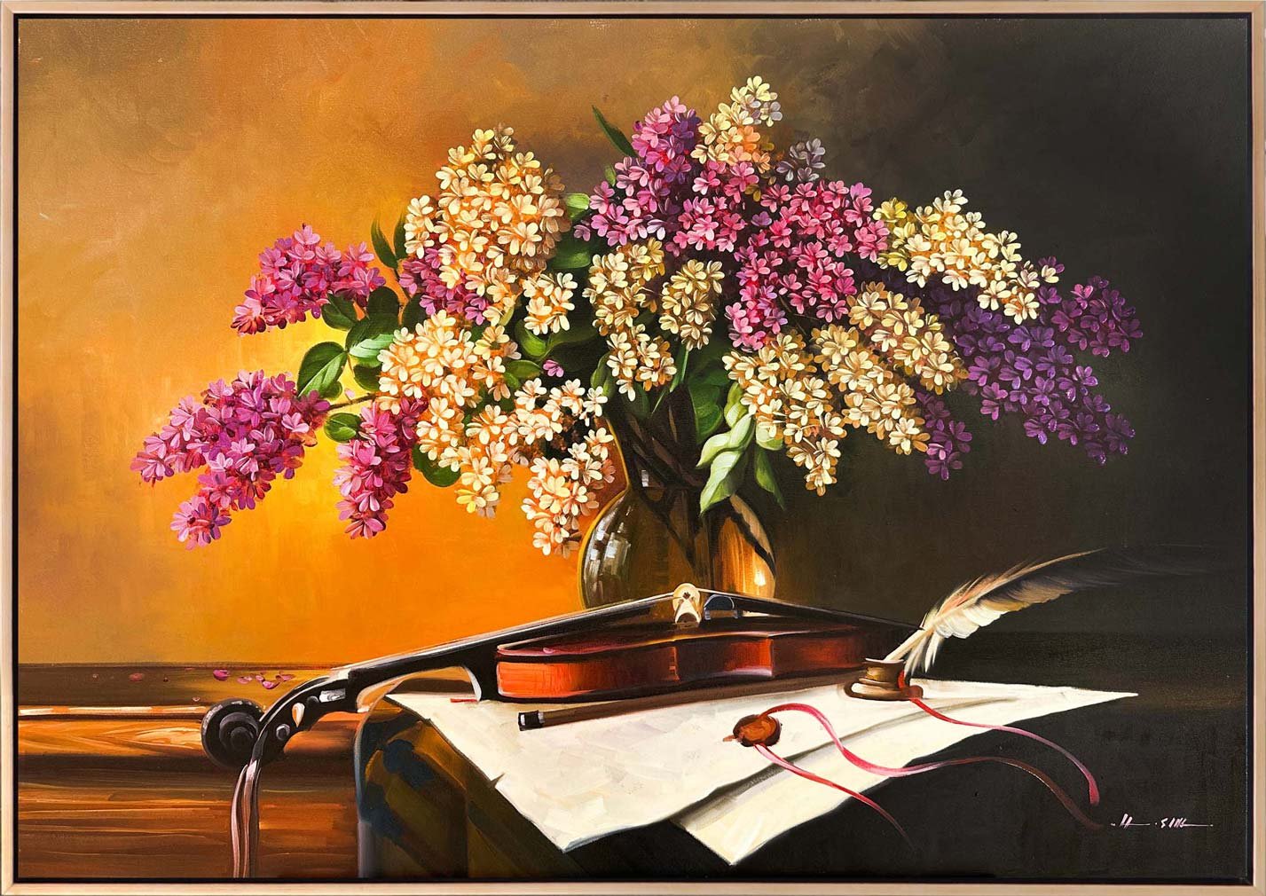 Çiçeklerin Şarkısı Leylak Yağlı Boya Tablosu