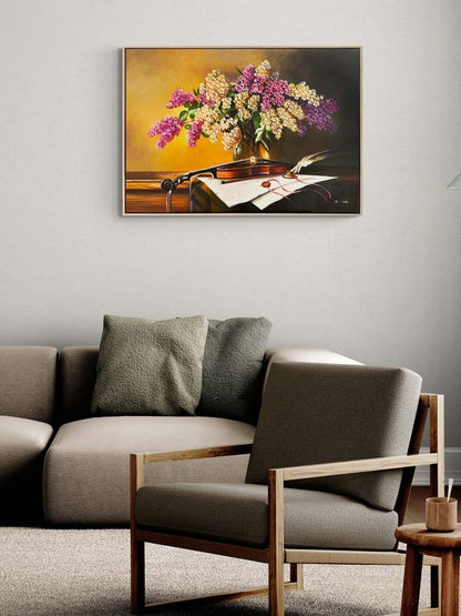 Çiçeklerin Şarkısı Leylak Yağlı Boya Tablosu