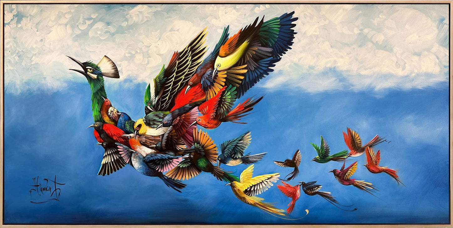 Efsanevi Simurg Yağlı Boya Tablosu