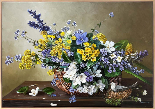 Sepette Bahar Rüyası Yağlı Boya Tablosu