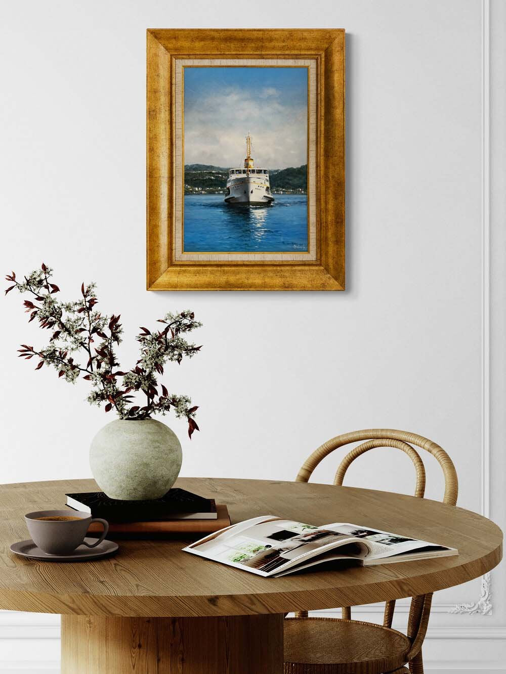 Karşıyaka Vapuru Yağlı Boya Tablosu