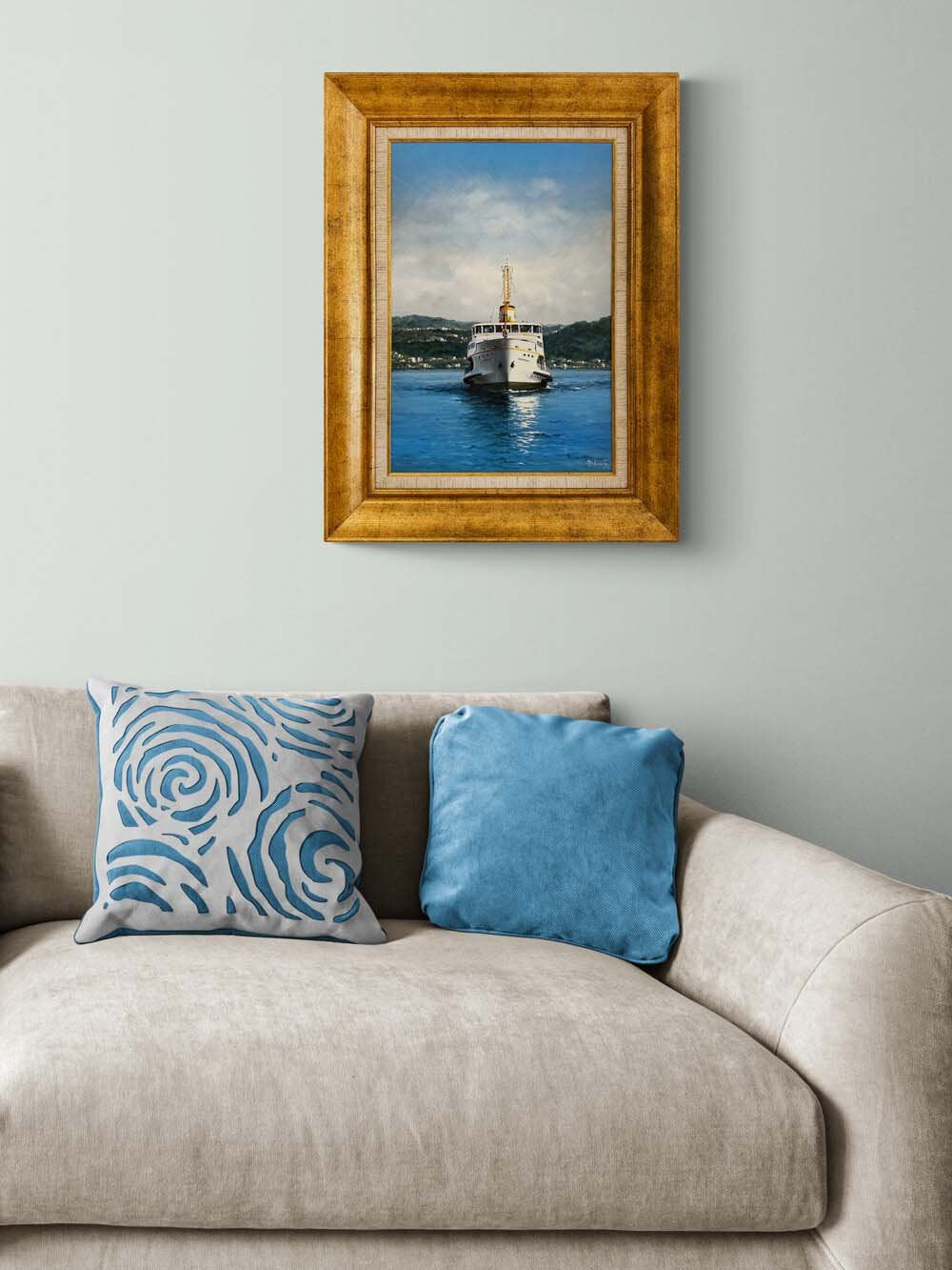 Karşıyaka Vapuru Yağlı Boya Tablosu