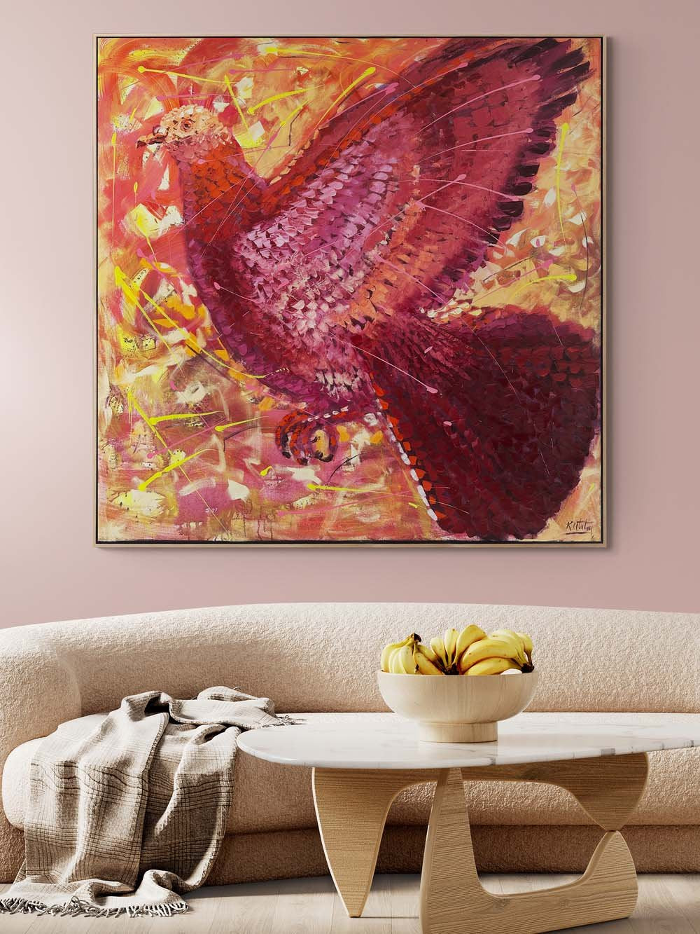 Düşlerin İzinde Güvercin Yağlı Boya Tablosu