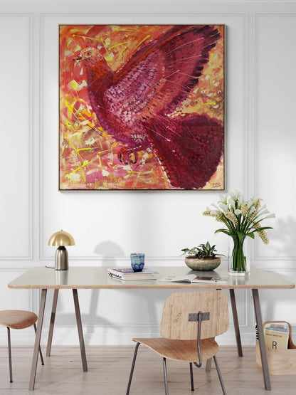 Düşlerin İzinde Güvercin Yağlı Boya Tablosu