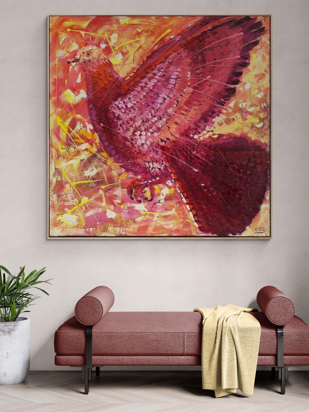 Düşlerin İzinde Güvercin Yağlı Boya Tablosu