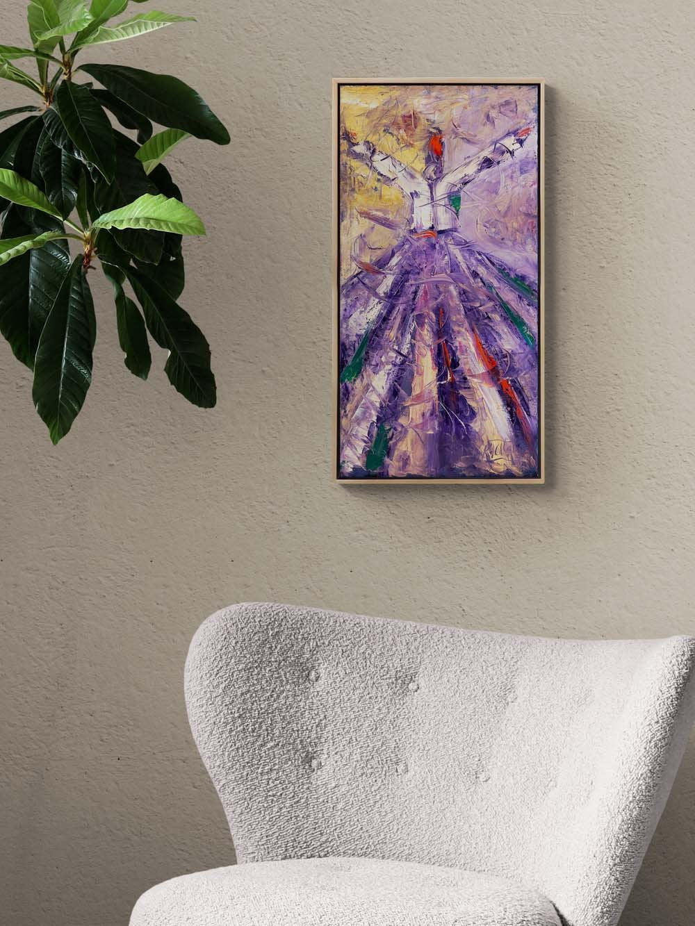 Semazen Işığı Yağlı Boya Tablosu