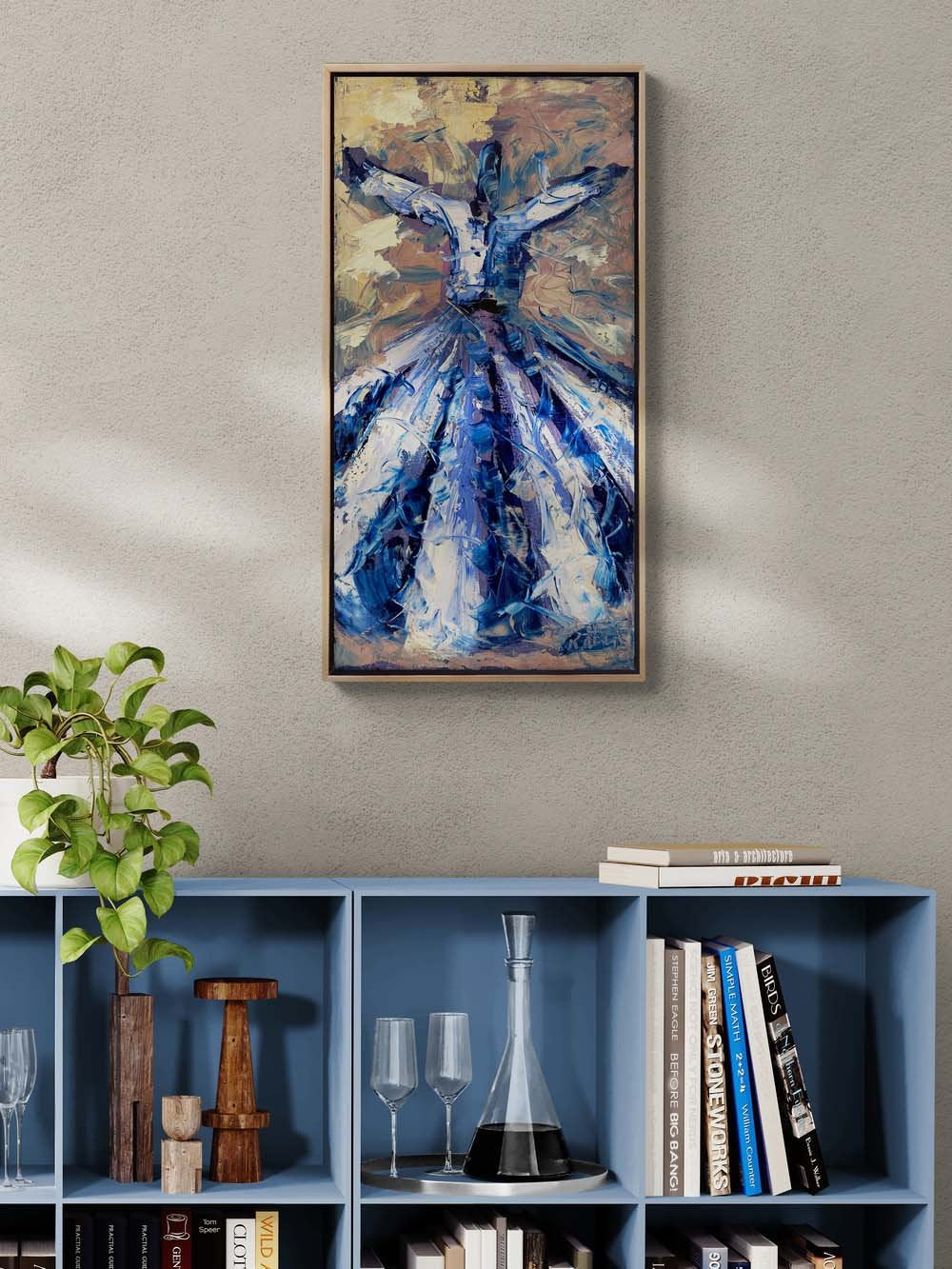 Semada Işığa Yolculuk Yağlı Boya Tablosu