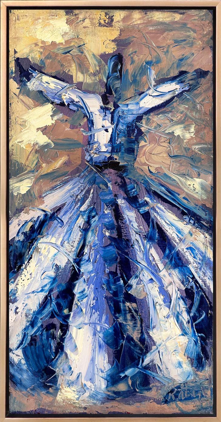 Semada Işığa Yolculuk Yağlı Boya Tablosu