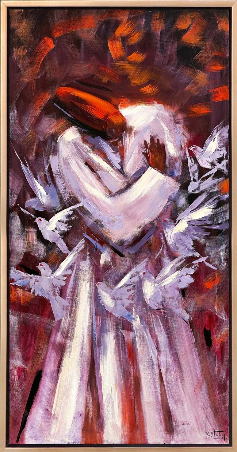 Semazen ve Güvercinler Yağlı Boya Tablosu