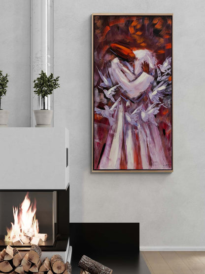 Semazen ve Güvercinler Yağlı Boya Tablosu