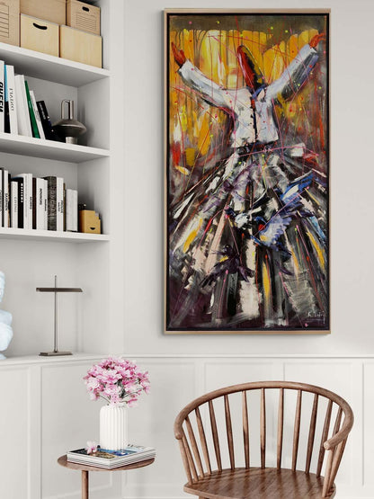 Semazen Özde Buluşma Yağlı Boya Tablosu