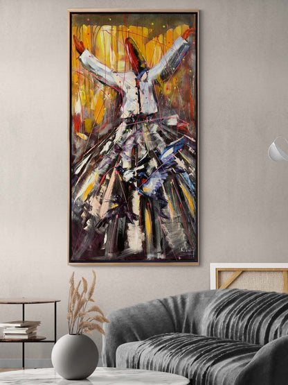 Semazen Özde Buluşma Yağlı Boya Tablosu