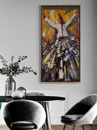 Semazen Özde Buluşma Yağlı Boya Tablosu