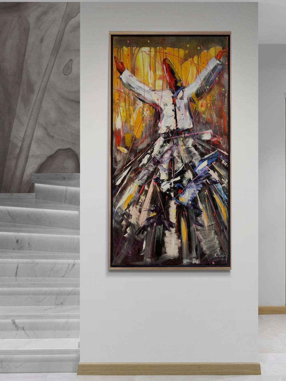 Semazen Özde Buluşma Yağlı Boya Tablosu