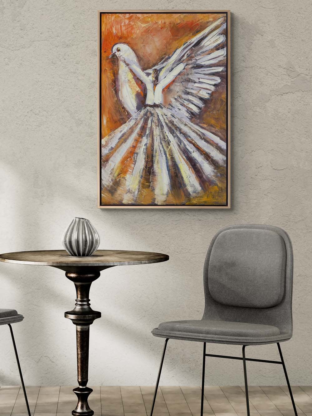 Sema ve Güvercinler Yağlı Boya Tablosu