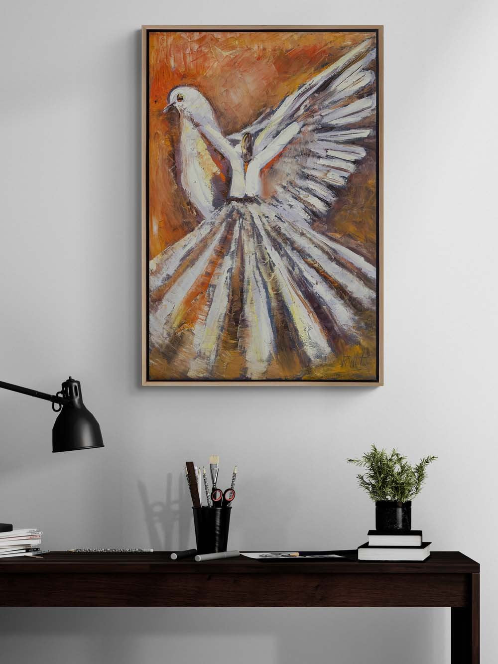 Sema ve Güvercinler Yağlı Boya Tablosu