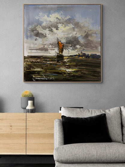 Denizin Sakin Fısıltısı Yağlı Boya Tablosu