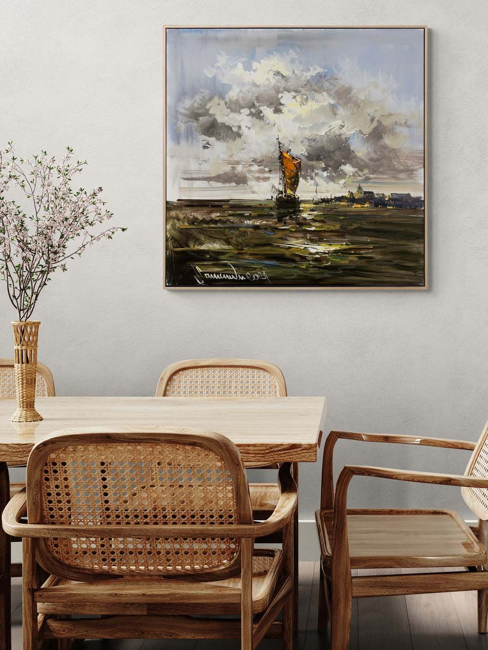 Denizin Sakin Fısıltısı Yağlı Boya Tablosu