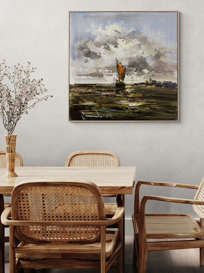 Denizin Sakin Fısıltısı Yağlı Boya Tablosu