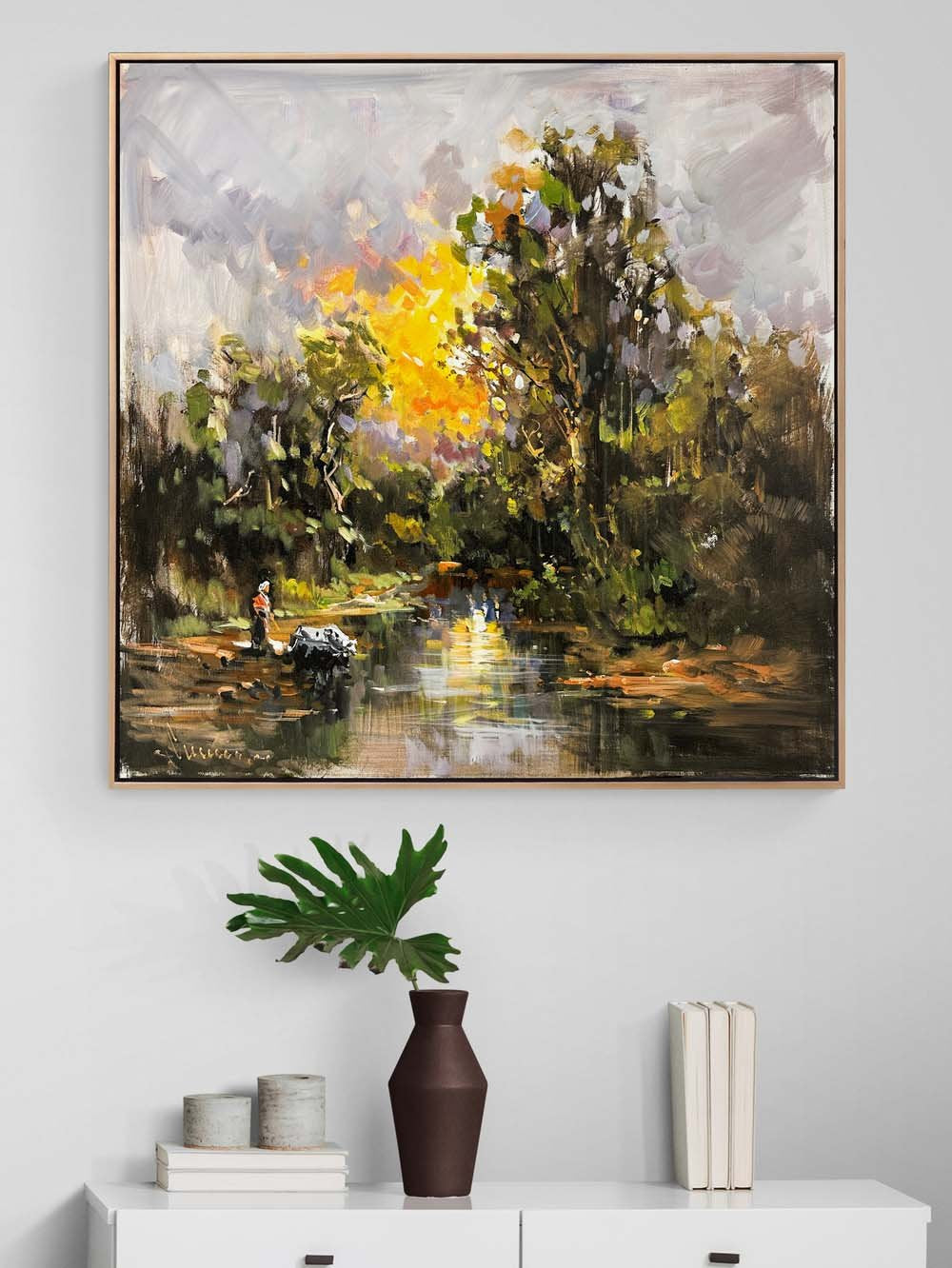 Doğanın Kollarında Yağlı Boya Tablosu